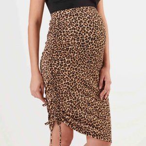 Maternity leopard print skirt